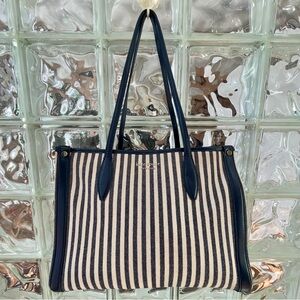 Kate Spade Navy and Cream Striped Tote